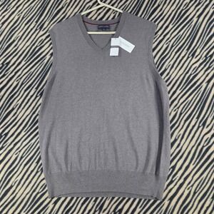 NWT Banana Republic Silk Cashmere V-Neck Sweater Vest Pastel Brown Mens Large
